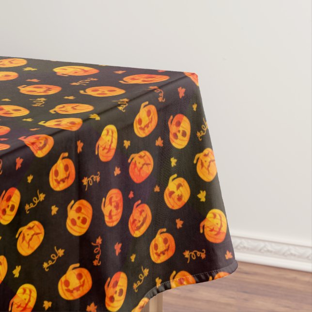 Happy Halloween Funny Niedlich Orange Pumpkins Mus Tischdecke (Beispiel)