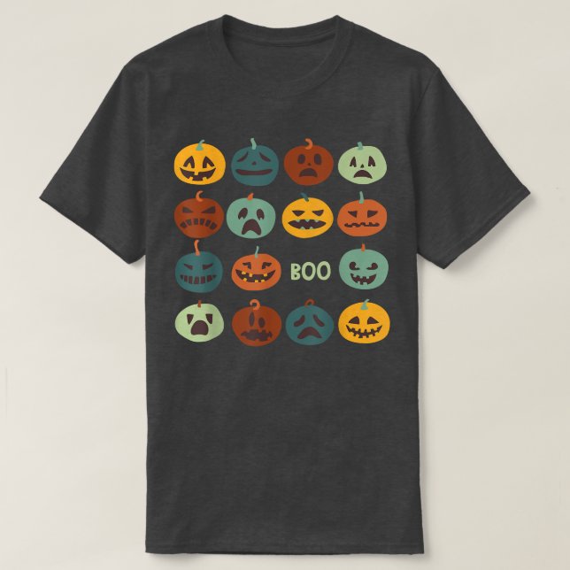 Happy Halloween Funny Pumpink Face Boo Halloween P T-Shirt (Design vorne)