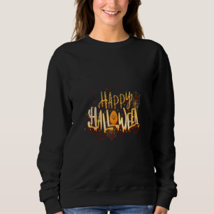 Happy Halloween Funny Pumpkin Spider Sweatshirt