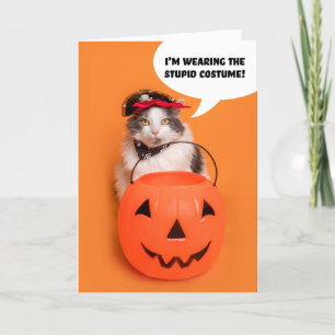 Happy Halloween für alle Mad Cat in Kostüm Feiertagskarte
