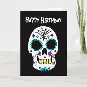 Happy Halloween Geburtstag Sugar Skull Karte