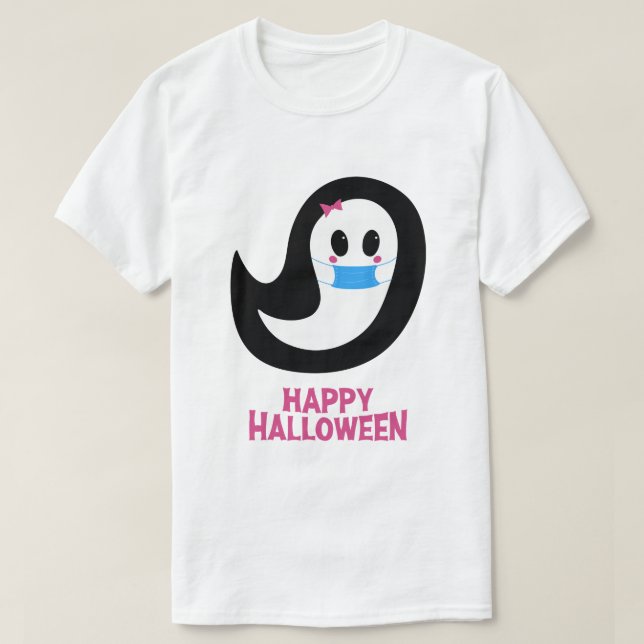 Happy Halloween | Geistermaske T-Shirt (Design vorne)