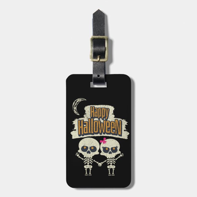 Happy Halloween Gepäckanhänger (Vorderseite vertikal)