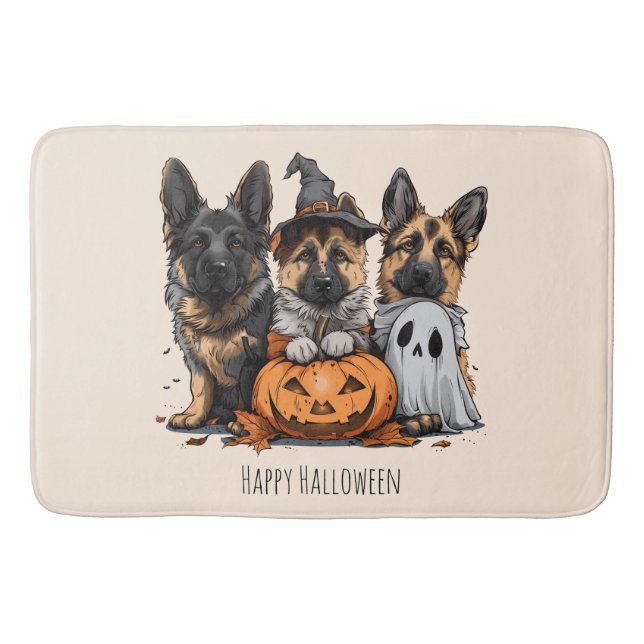 Happy Halloween German Shepherd Dogs Badematte (Vorderseite)