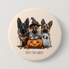 Happy Halloween German Shepherd Dogs Button