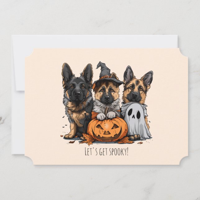 Happy Halloween German Shepherd Dogs Einladung (Vorderseite)