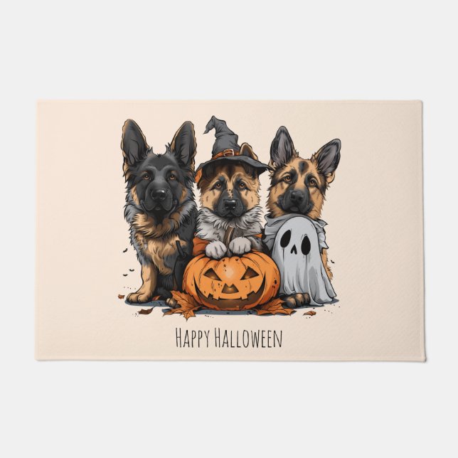 Happy Halloween German Shepherd Dogs Fußmatte (Vorderseite)
