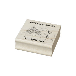Happy Halloween Ghoful Fill Spuk House Gummistempel