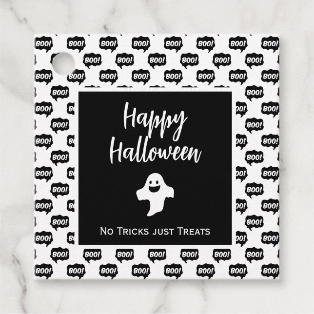 Happy Halloween Ghost boo keine Tricks nur Leckere Geschenkanhänger (Vorderseite)