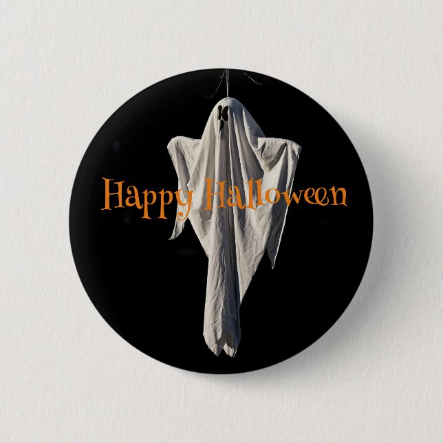 Happy Halloween Ghost Button (Vorderseite)