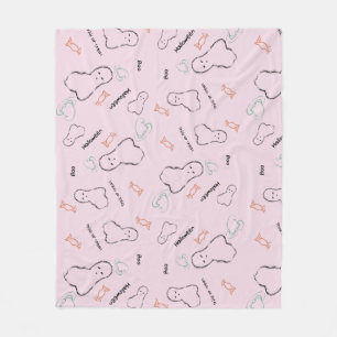 Happy Halloween Ghost Candy Hand Lettering Doodle Fleecedecke