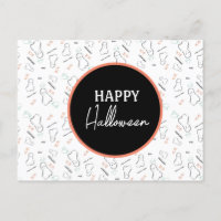 Happy Halloween Ghost Candy Hand Lettering Doodles