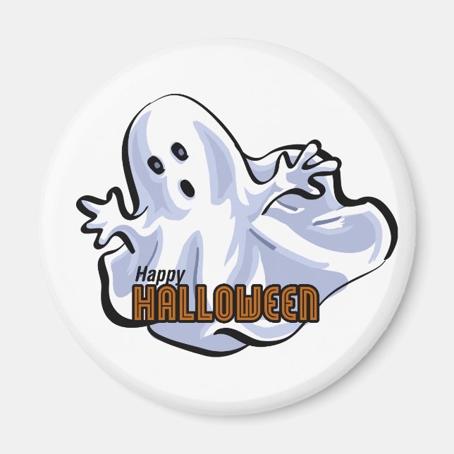 Happy Halloween Ghost Cartoon Magnet (Vorne)