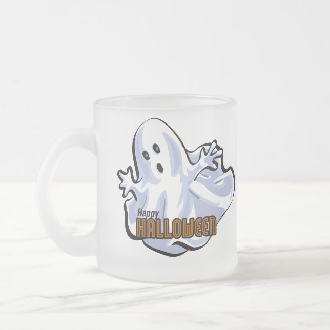 Happy Halloween Ghost Cartoon Mattglastasse (Links)