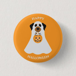 Happy Halloween Ghost Dog Button