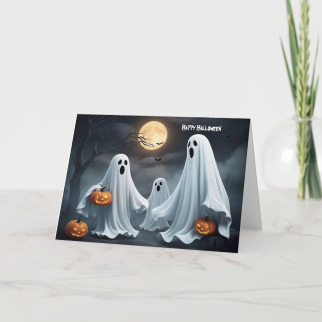 Happy Halloween Ghost Feiertagskarte (Vorderseite)