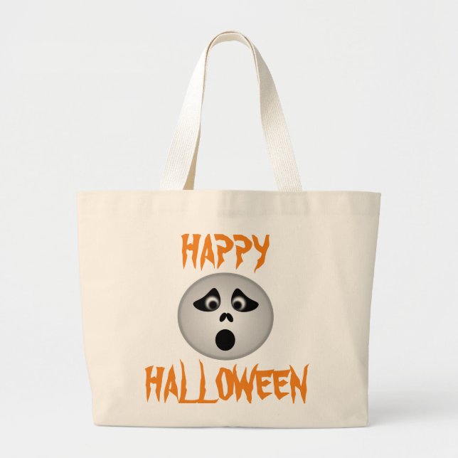 "HAPPY HALLOWEEN" GHOST JUMBO STOFFBEUTEL (Vorne)