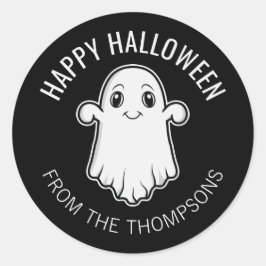 Happy Halloween Ghost Lächeln benutzerdefinierten Runder Aufkleber