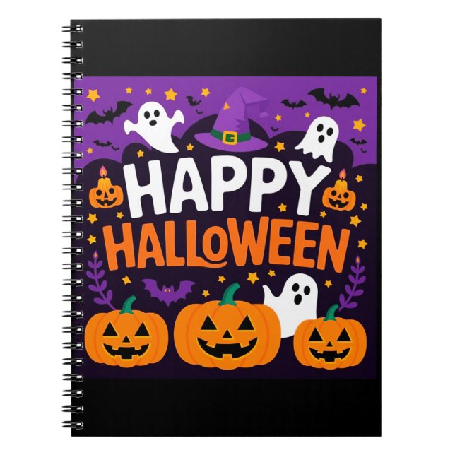 Happy halloween ghost notizblock (Vorderseite)