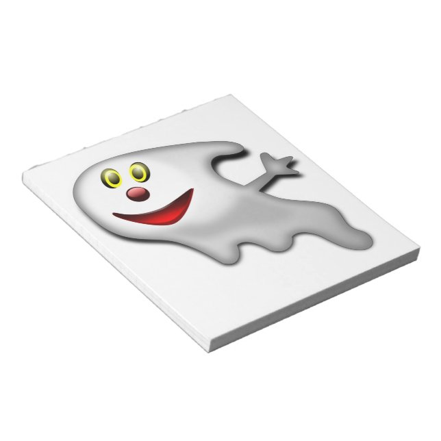 "HAPPY HALLOWEEN" GHOST NOTIZBLOCK (angewinkelt)