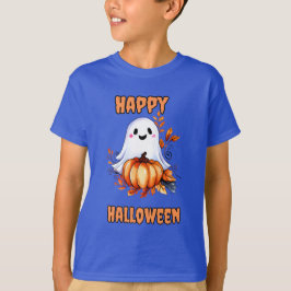 Happy Halloween Ghost Orange T-Shirt