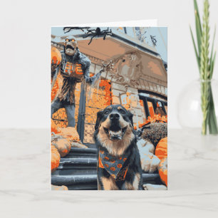 Happy Halloween Ghost Rottweiler Dog Karte