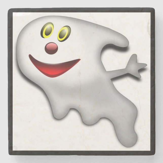 "HAPPY HALLOWEEN" GHOST STEINUNTERSETZER (Vorderseite)