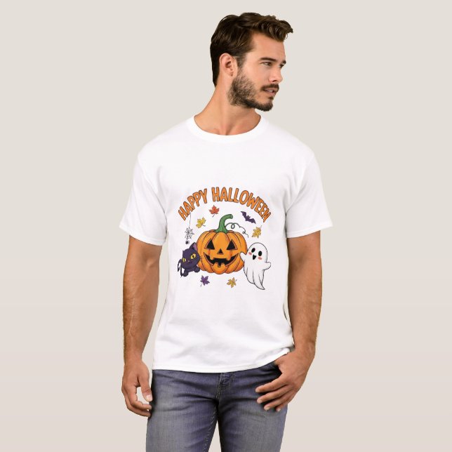 Happy Halloween Ghost T-Shirt (Vorne ganz)