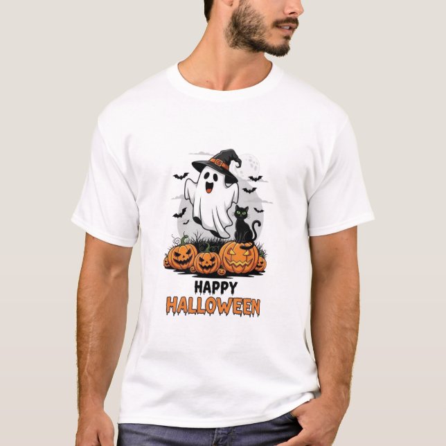 Happy Halloween Ghost T-Shirt (Vorderseite)