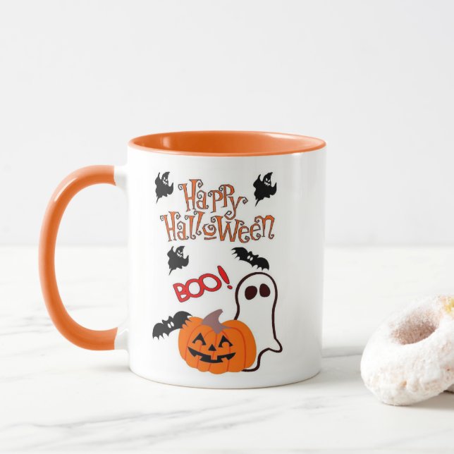 Happy Halloween Ghost Tasse (Mit Donut)