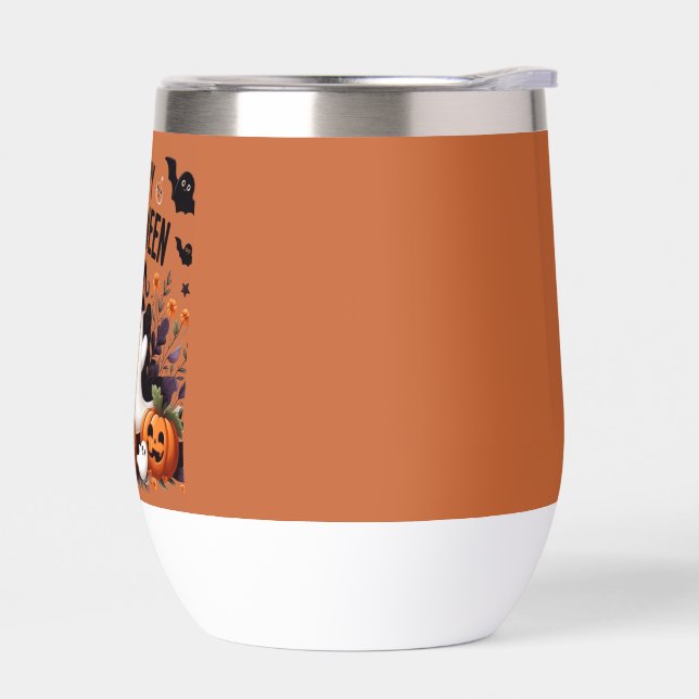 Happy Halloween Ghost und Pumpkins Fun Art T-Shirt (Links)