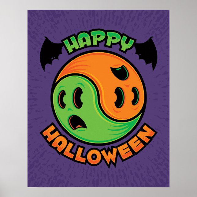 Happy Halloween Ghost Yin-Yang Poster (Vorne)