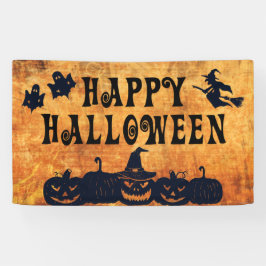 HAPPY HALLOWEEN Ghosts Hexenkürbis Banner