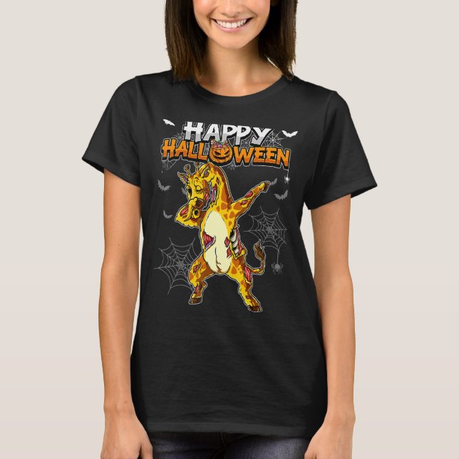 Happy Halloween Giraffe Zombie T-Shirt (Vorderseite)
