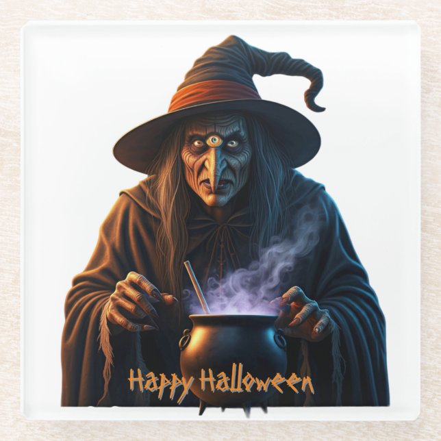 Happy Halloween Glasuntersetzer (Vorderseite)