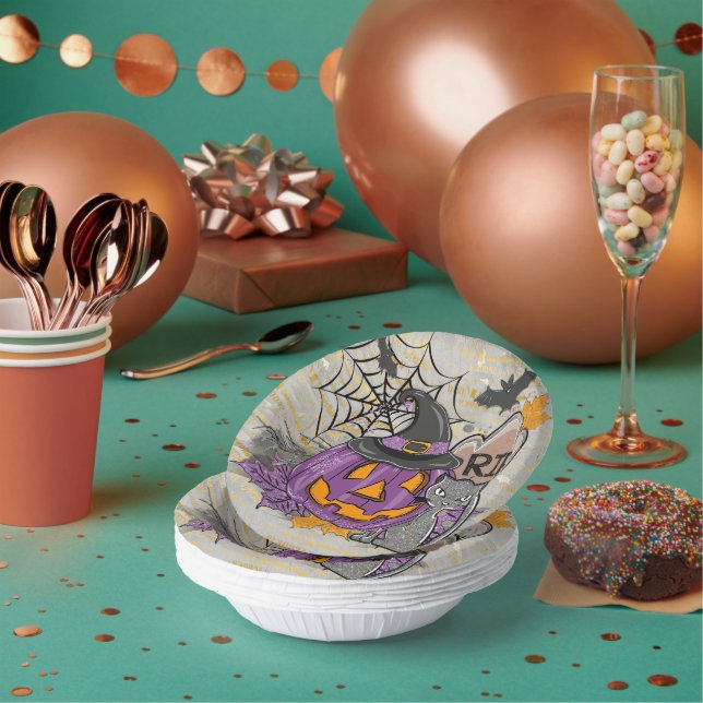 Happy Halloween Glitzer und Sparkle Paper Bowl Pappteller (Multi)