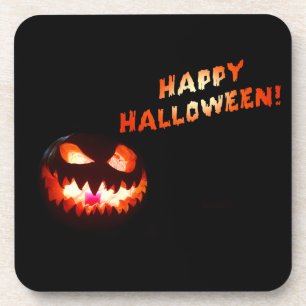 HAPPY HALLOWEEN - Glühender Jack-O-Lantern Getränkeuntersetzer