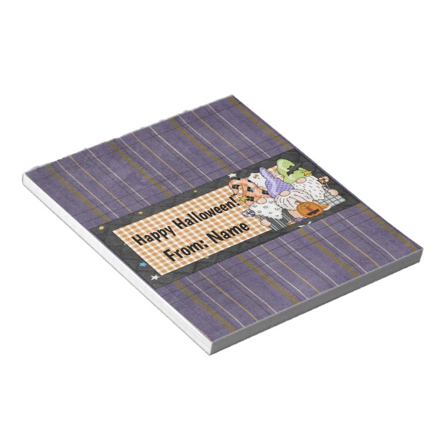 Happy Halloween Gnomes Candy Bar Wrapper Favoriten Notizblock (angewinkelt)