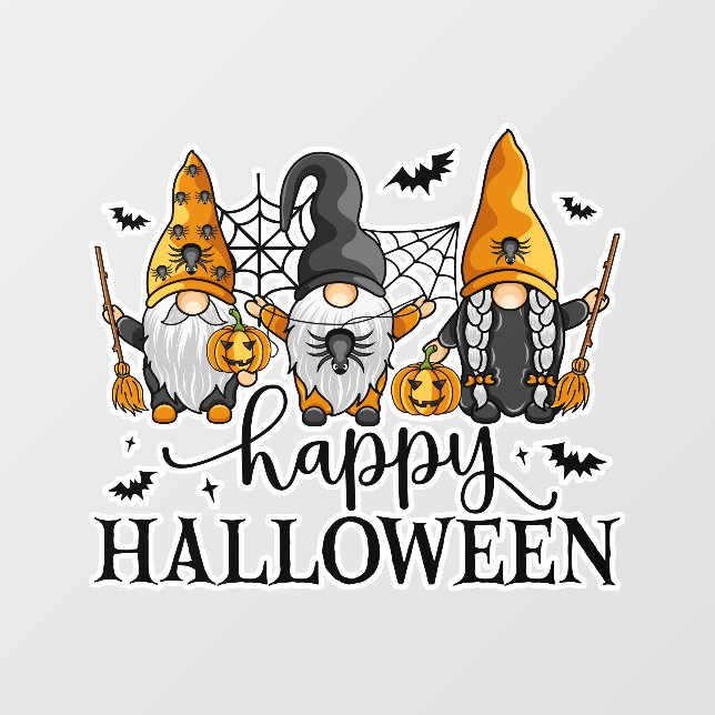 Happy Halloween Gnomes Fensteraufkleber (Blatt)