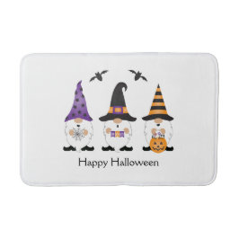 Happy Halloween Gnomes Lila Orange Badematte