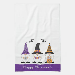 Happy Halloween Gnomes Lila Orange Geschirrtuch