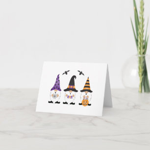 Happy Halloween Gnomes Lila Orange Karte