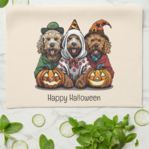 Happy Halloween Goldendoodle Hunde Geschirrtuch