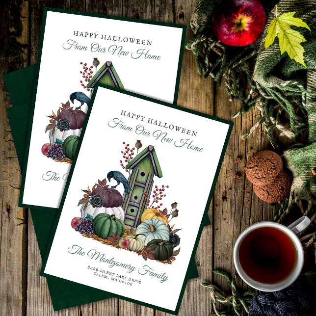 Happy Halloween Gothic New Zuhause Holiday Moving Ankündigung (Von Creator hochgeladen)