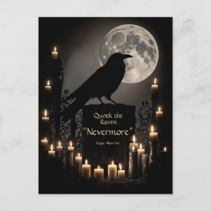 Happy Halloween Gothic The Raven Feiertagspostkarte