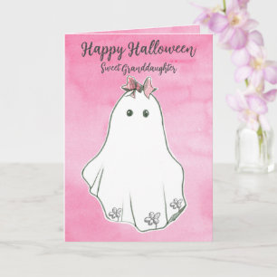 Happy Halloween Grandtochter Ghost Pinkoween Karte