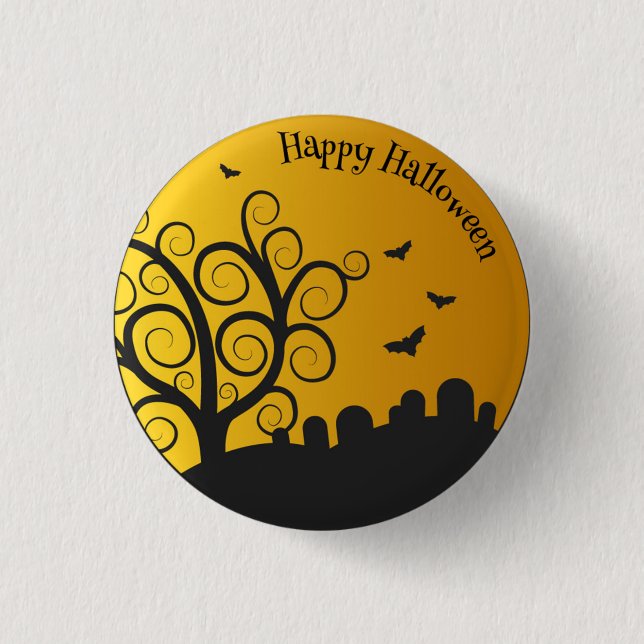 Happy Halloween Graveyard | Schaltfläche Button (Vorderseite)
