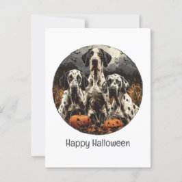 Happy Halloween Great Dane Hund Kürbislaterne Postkarte