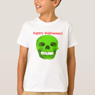 Happy Halloween Green Skull Kid T-Shirt