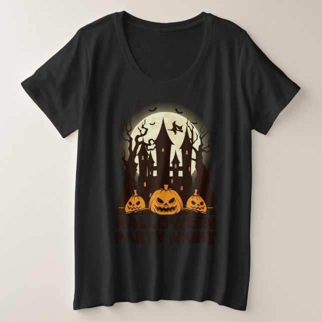 Happy Halloween Große Größe T-Shirt (Design vorne)